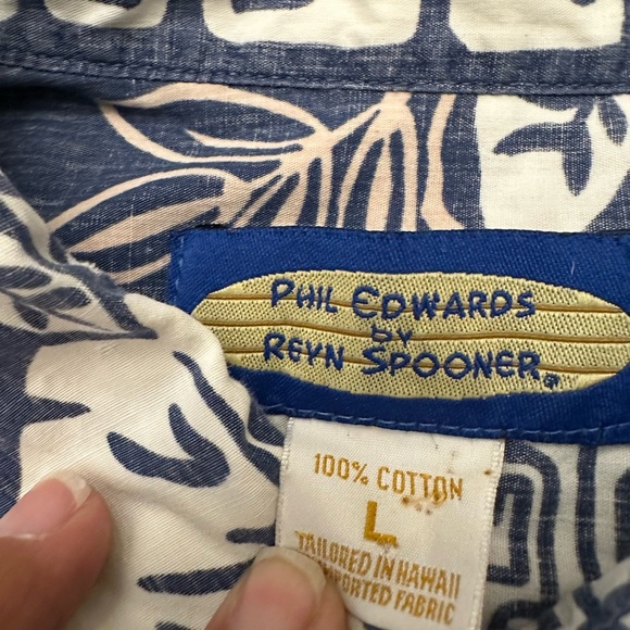 Vtg 80’s Phil Edwards By Reyn Spooner Floral Aloha Hawaiian Shirt Blue - Picture 4 of 5